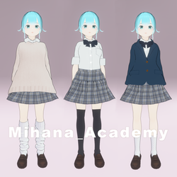 Mihana_Academy – VRChat / VRM 3D Avatar (Uniform Set) (Golden Package)