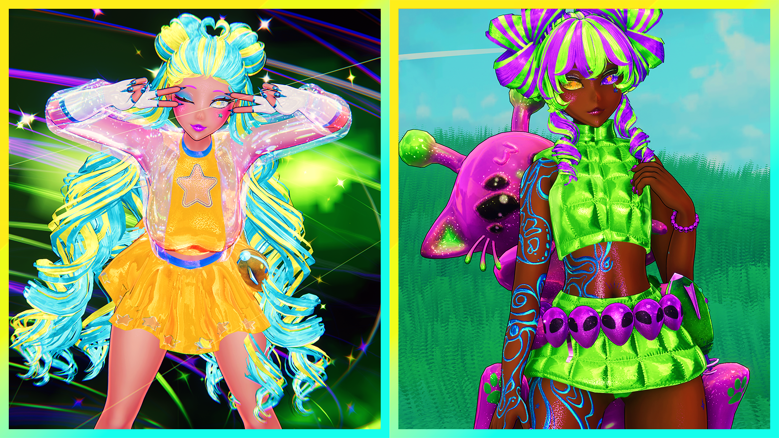 ★ AELINA ★ | VRCFT | Genderfluid Alien Kitty | PC & Quest | VRChat Avatar