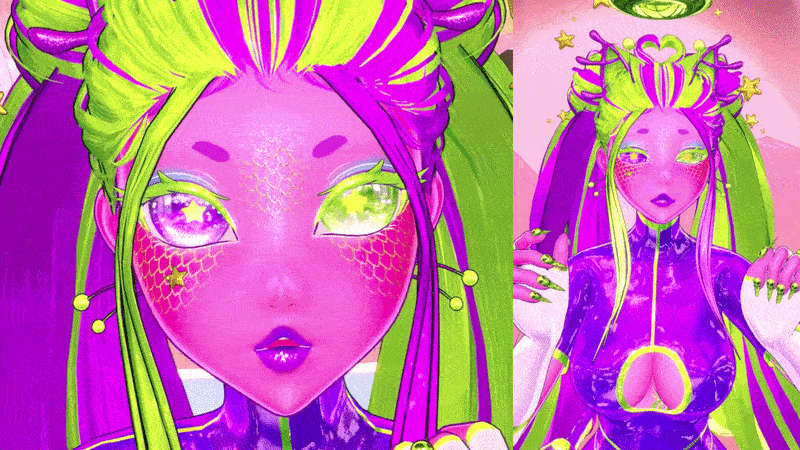 ★ AELINA ★ | VRCFT | Genderfluid Alien Kitty | PC & Quest | VRChat Avatar