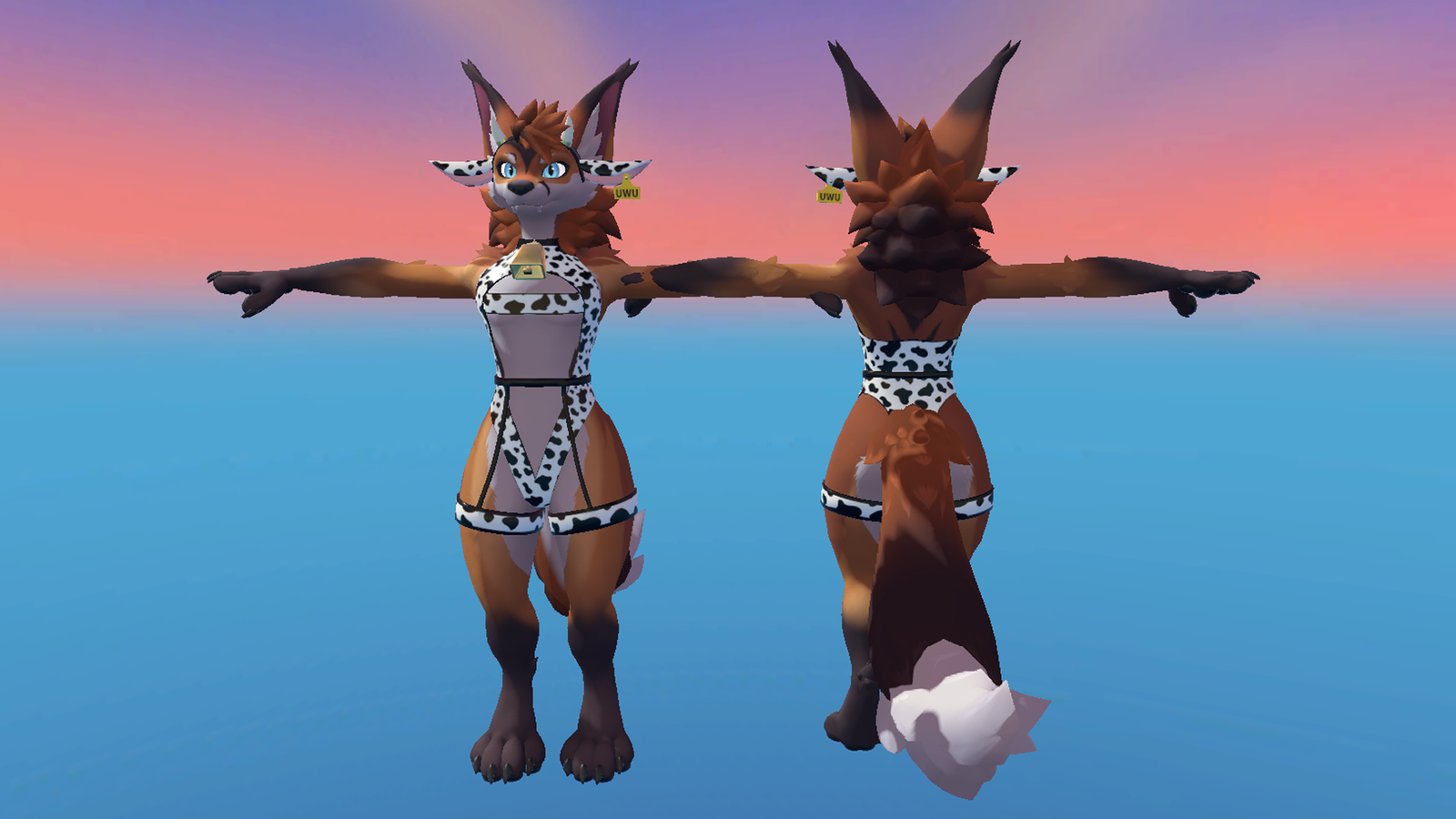 Vulper and Meowper Cow outfit