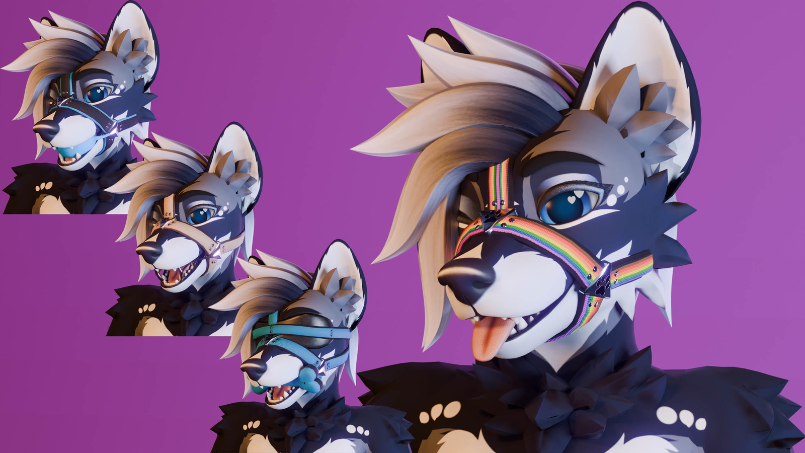 Astrawolf Muzzle, Blindfold, and Gag