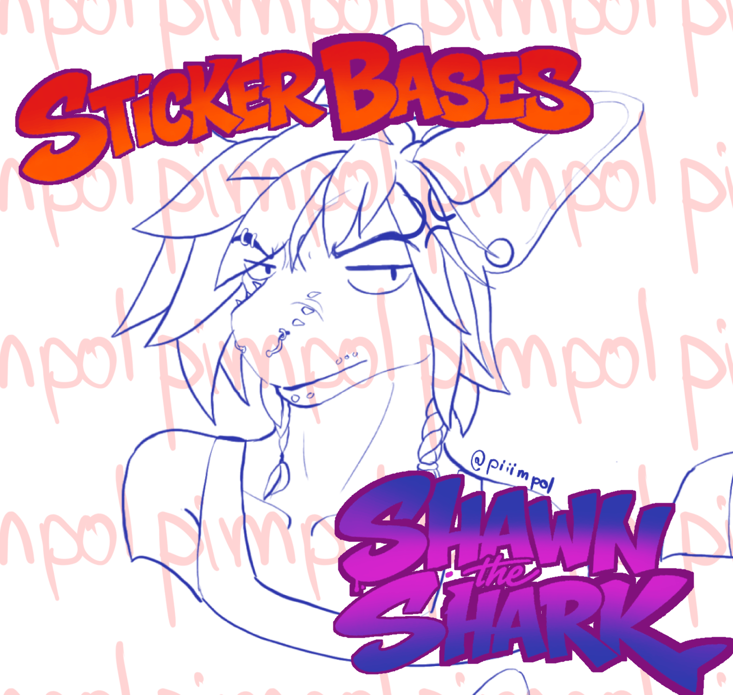 Shawn the shark sticker bases!