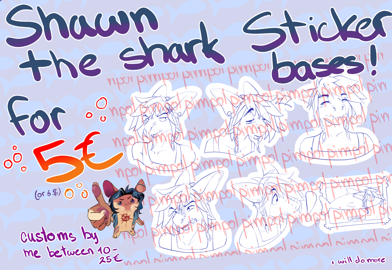 Shawn the shark sticker bases!
