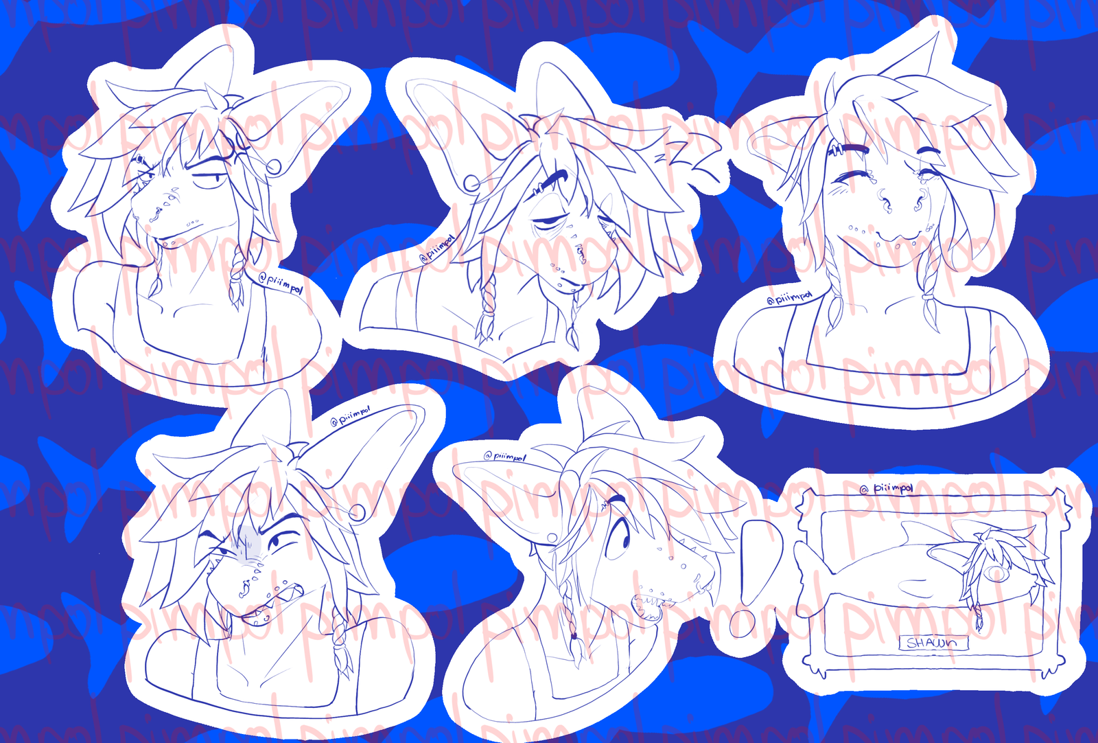 Shawn the shark sticker bases!