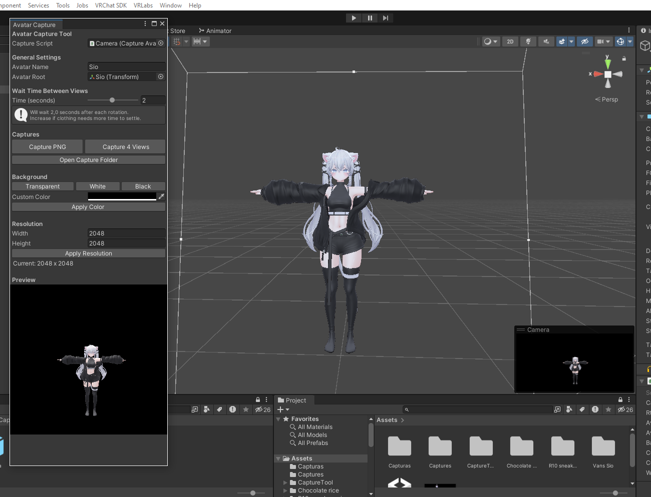 VRChat Avatar Capture Tool (Unity) – 1 Click Studio Photos + 4 Views