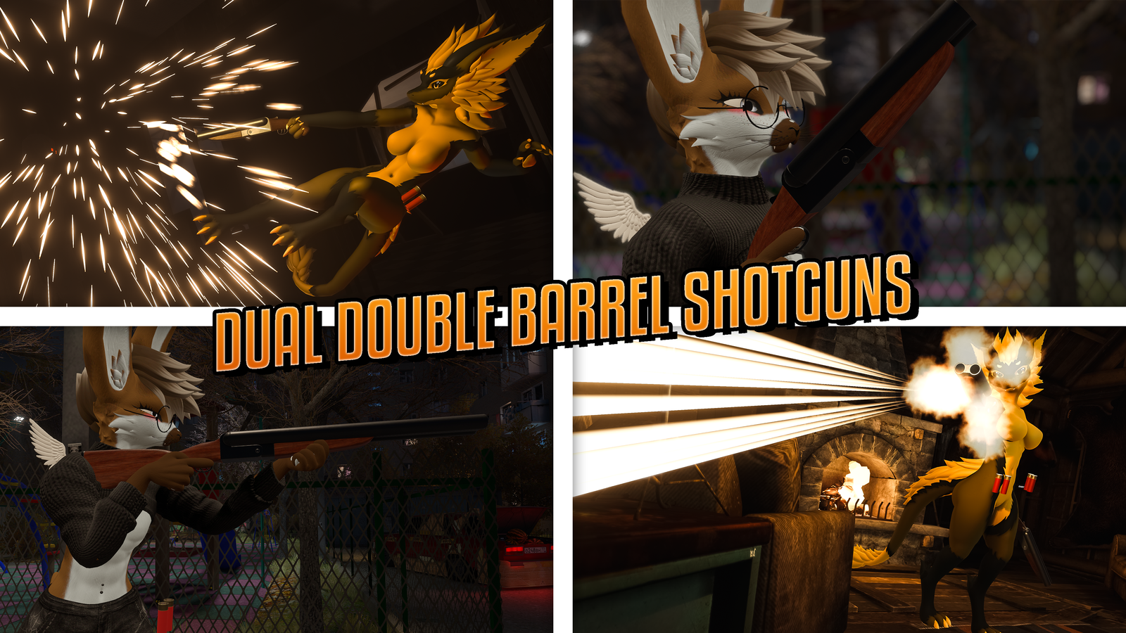 Dual Double Barrel Shotguns