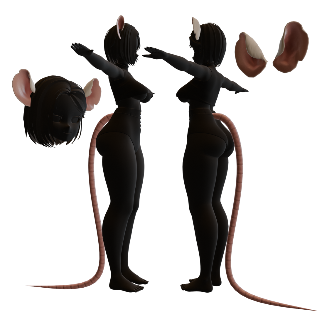 Free rat ears & tail