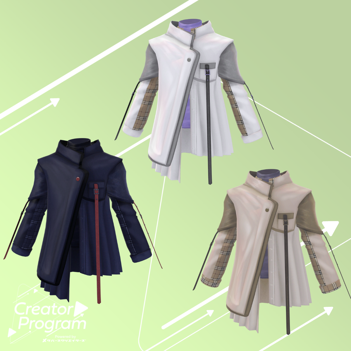 Asymmetry Pleats Coat Outfit (3 colors included)