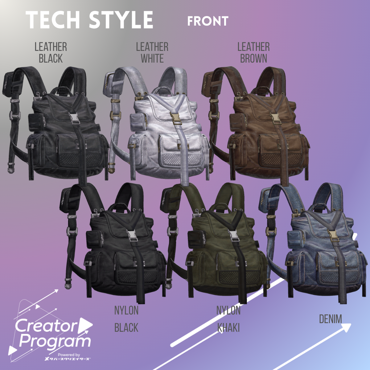 StyleShift Backpack (3 Styles included: Casual & Punk & Tech)