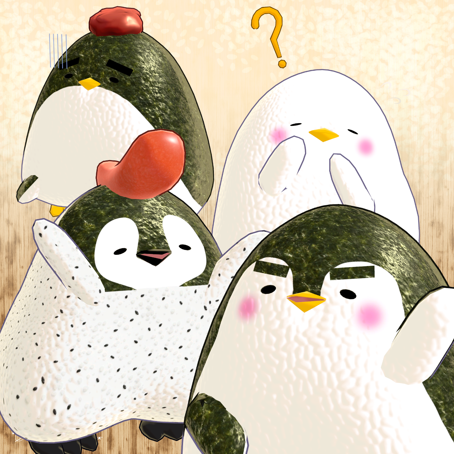 Onigiri Penguin - VRChat Avatar - By 竹流 / CP1