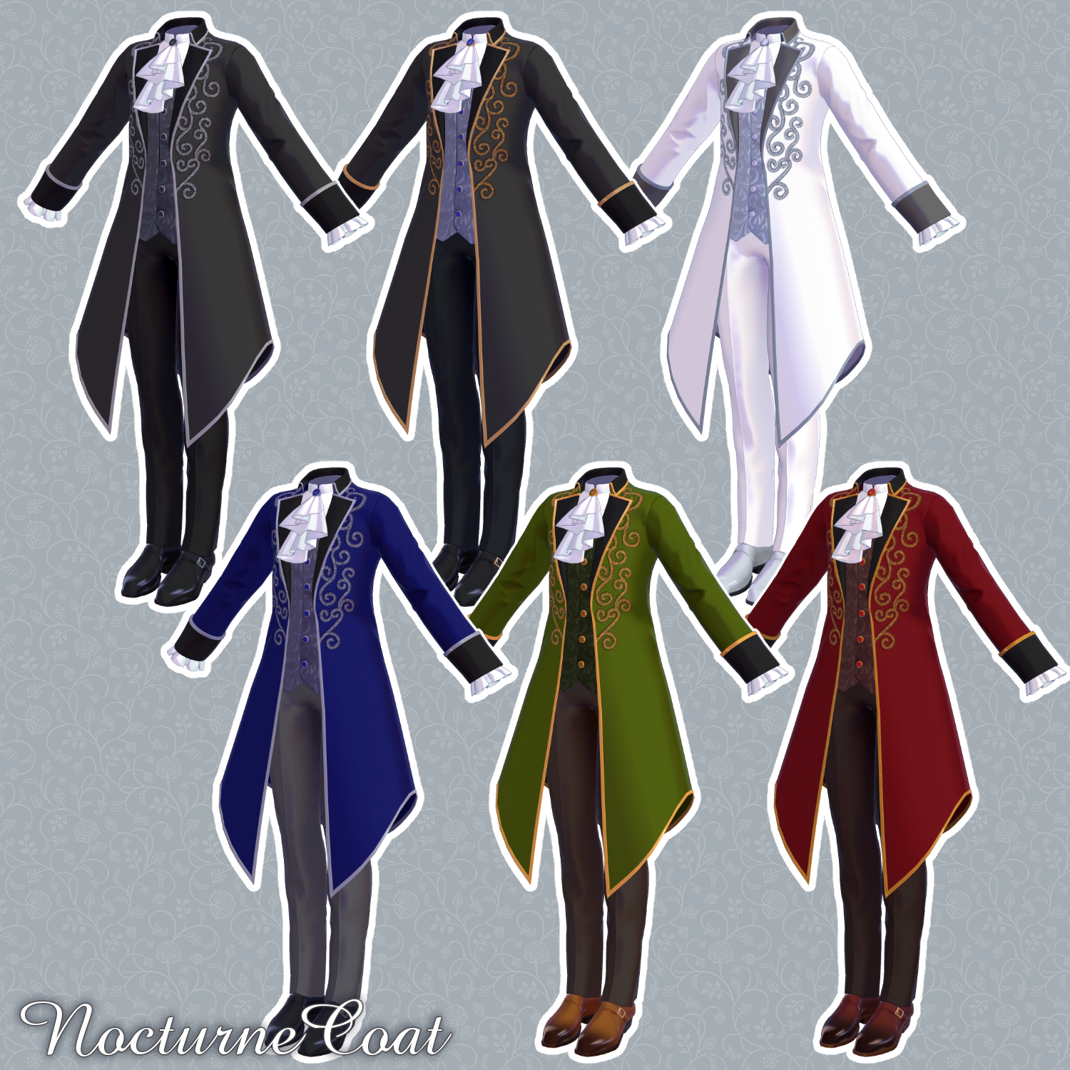 NocturneCoat - VRChat Men's Clothing / CP1