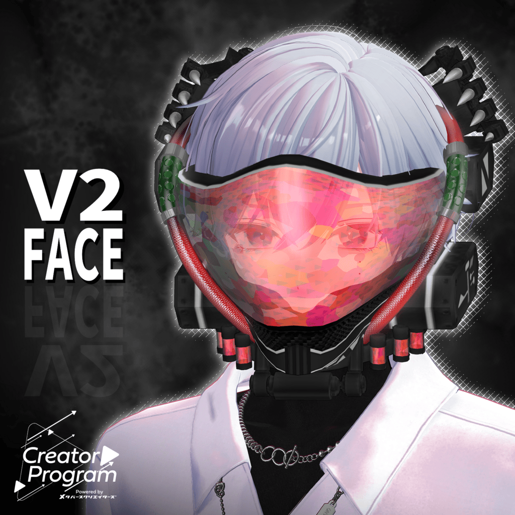V2FACE Cyberpunk Mask - VRChat Gimmicky Avatar Accessory / CP43