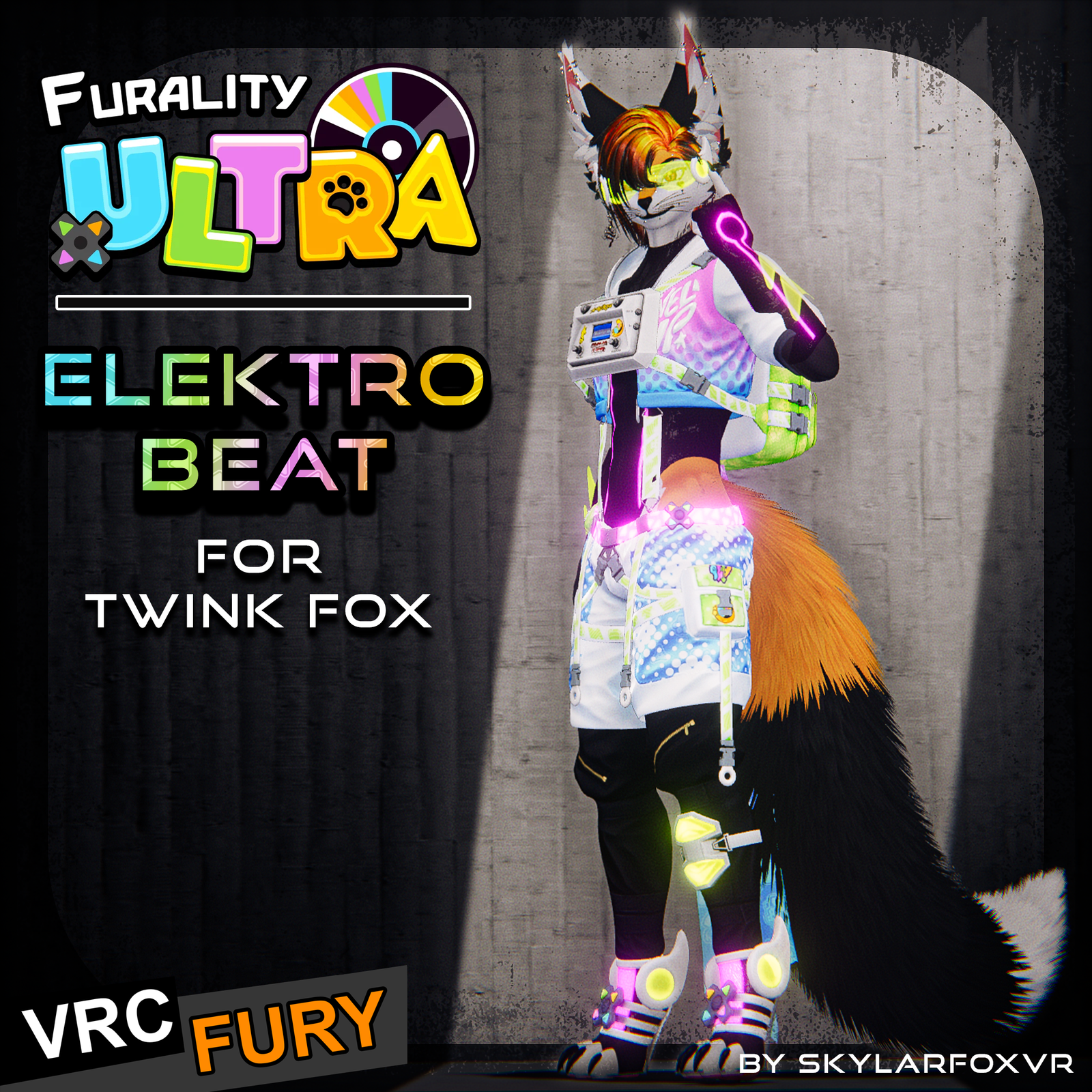 ElektroBeat II Furality Ultra Clothing - for Twink Fox II AudioLink, VRCFury Ready !!