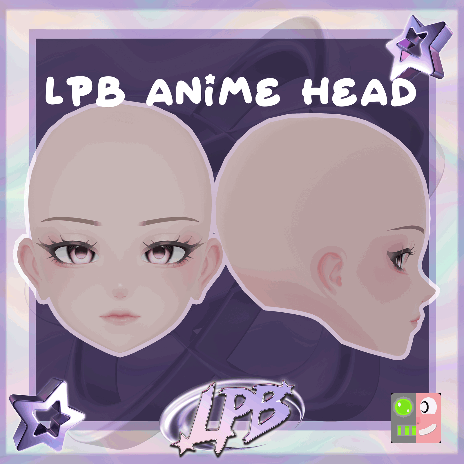 LPB Anime Head for VRChat / Vtubing (UE blendshapes) 