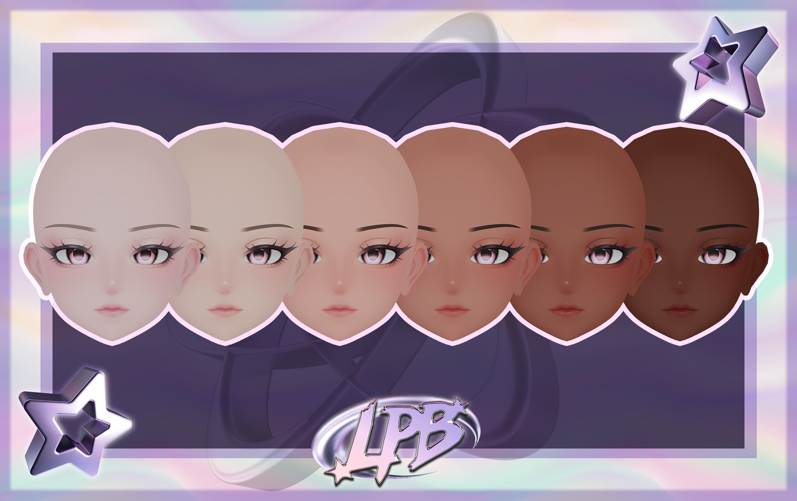 LPB Anime Head for VRChat / Vtubing (UE blendshapes)