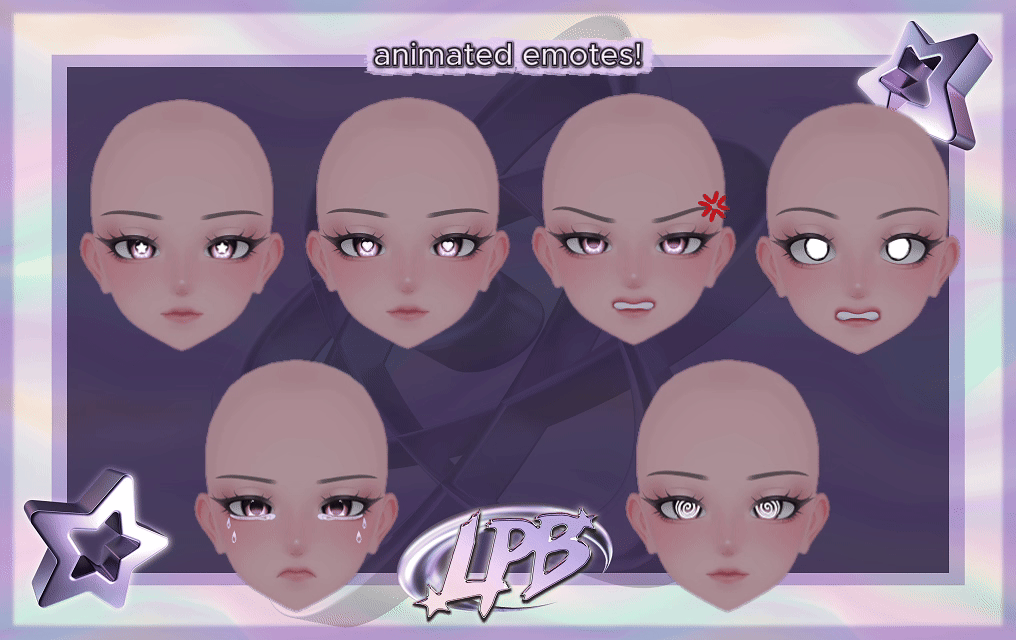 LPB Anime Head for VRChat / Vtubing (UE blendshapes)