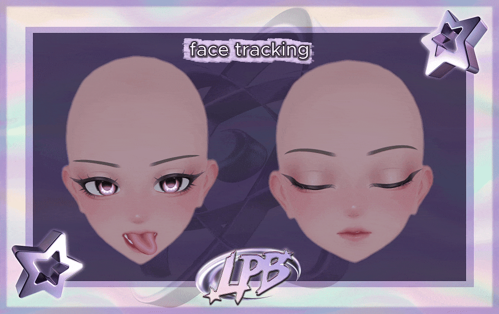 LPB Anime Head for VRChat / Vtubing (UE blendshapes)