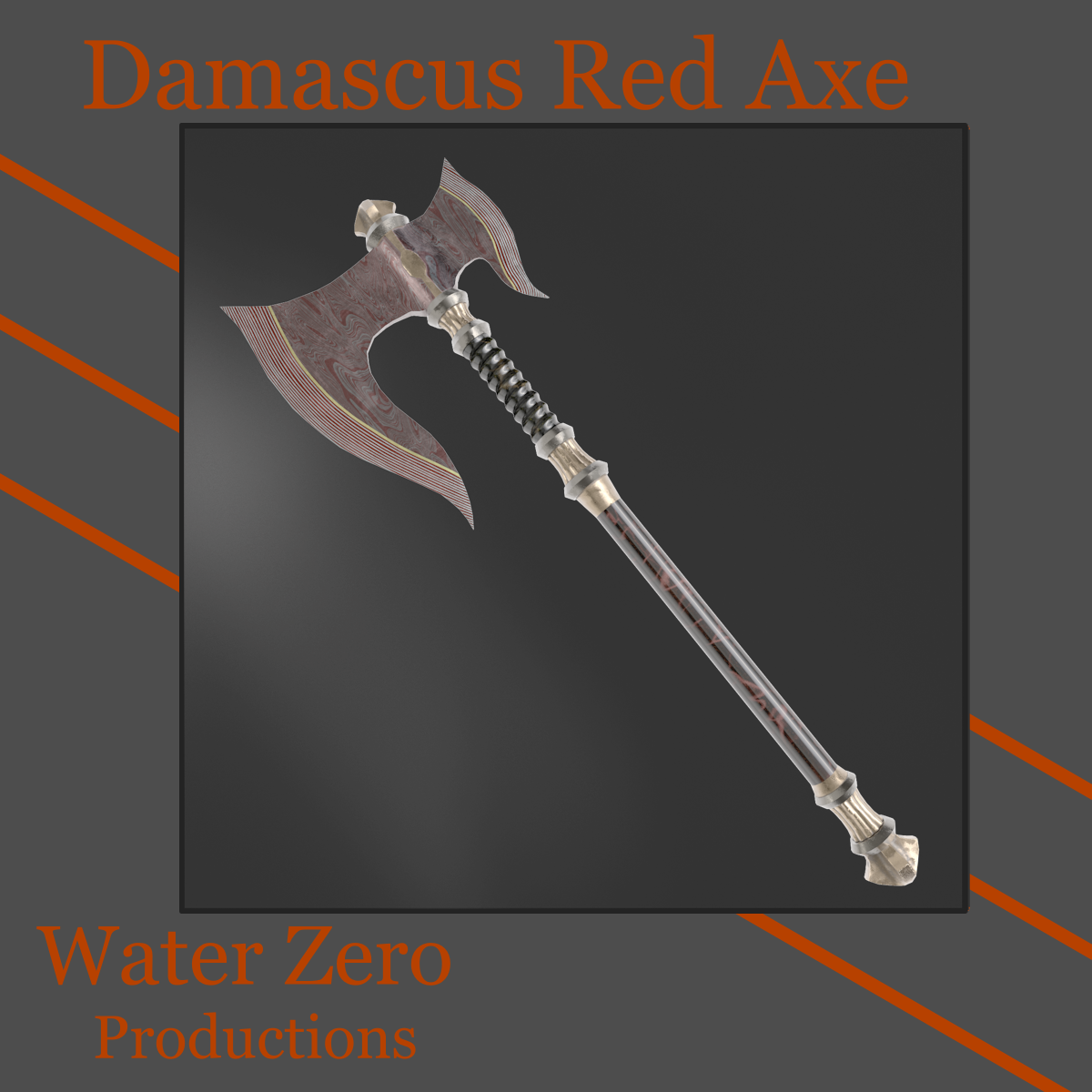 Damascus Red Axe