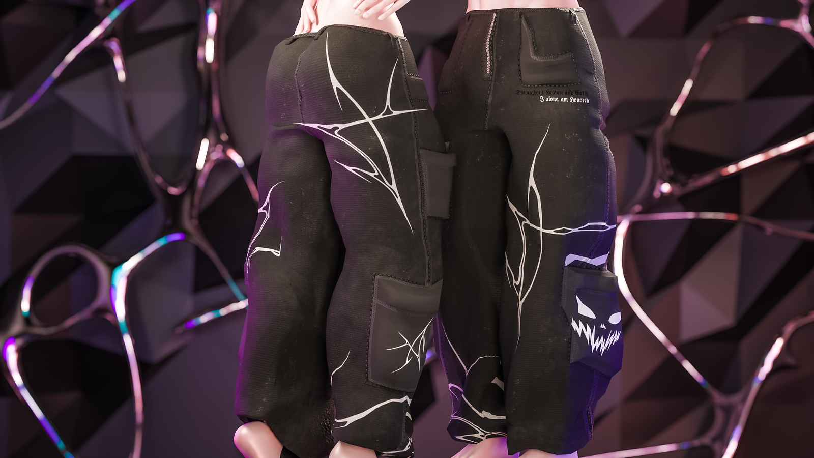 Graphic Pants for VRChat [ Fitted to E Girl + E Boy Bases]