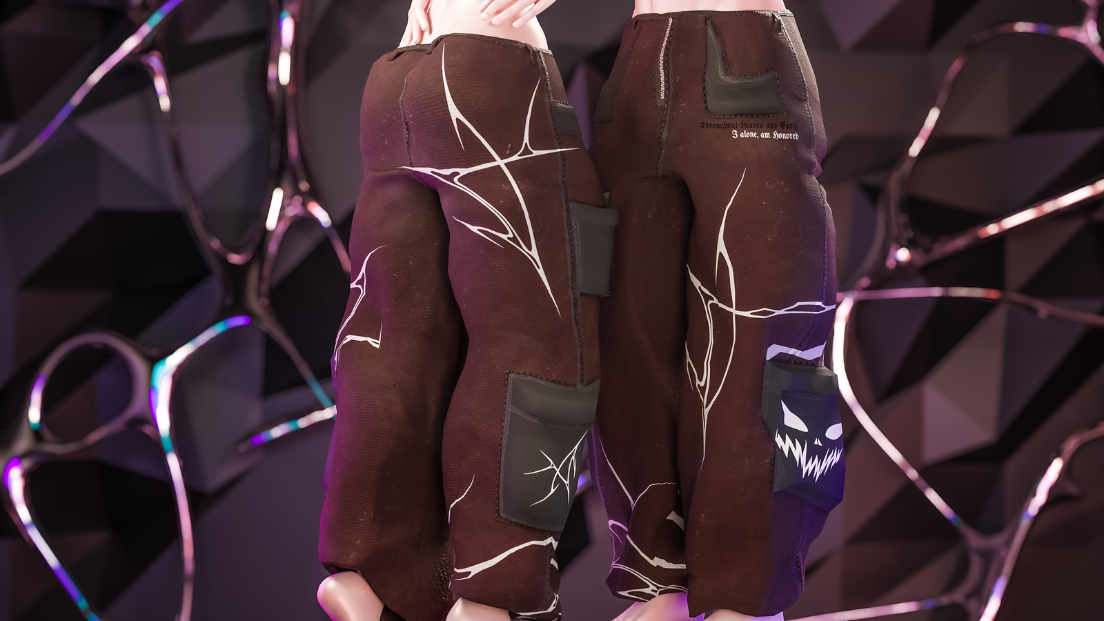 Graphic Pants for VRChat [ Fitted to E Girl + E Boy Bases]