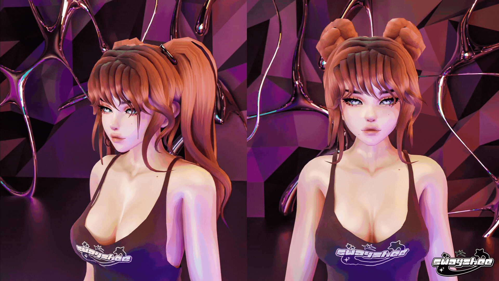 Sophia Hair Set for VRChat | Two Styles Included