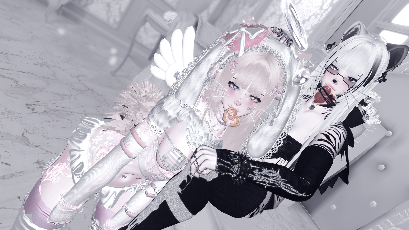 ꒰ Moeko and Chiyo 子猫 ꒱ .ᐟ ｡°‧  (PC/FT/GENDERFLUID)