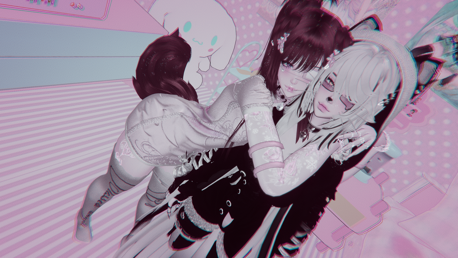 ꒰ Moeko and Chiyo 子猫 ꒱ .ᐟ ｡°‧  (PC/FT/GENDERFLUID)
