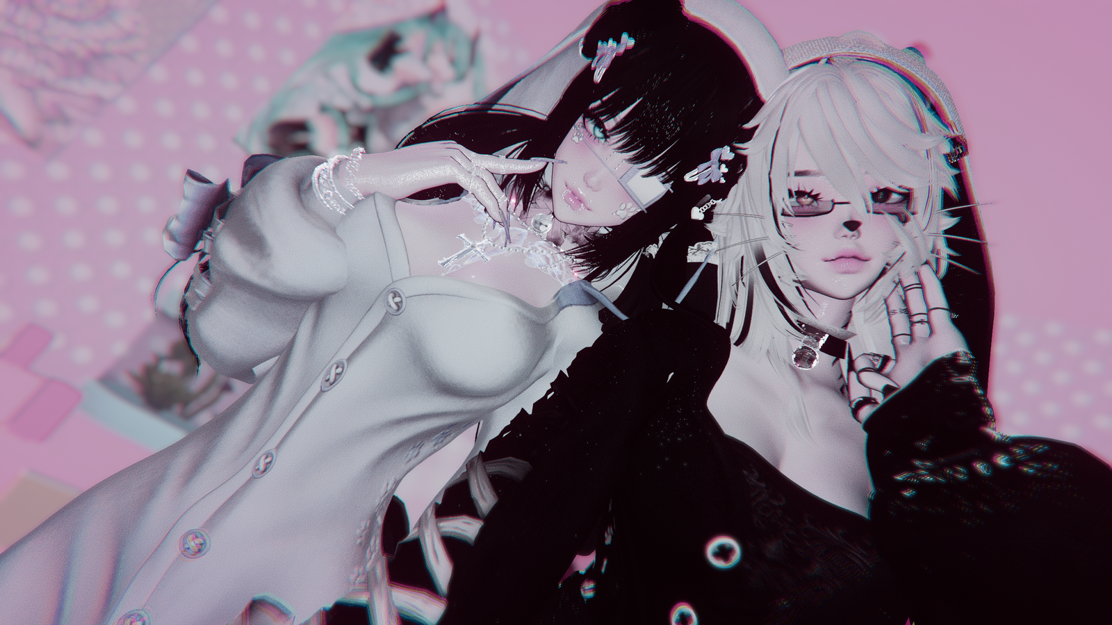 ꒰ Moeko and Chiyo 子猫 ꒱ .ᐟ ｡°‧  (PC/FT/GENDERFLUID)