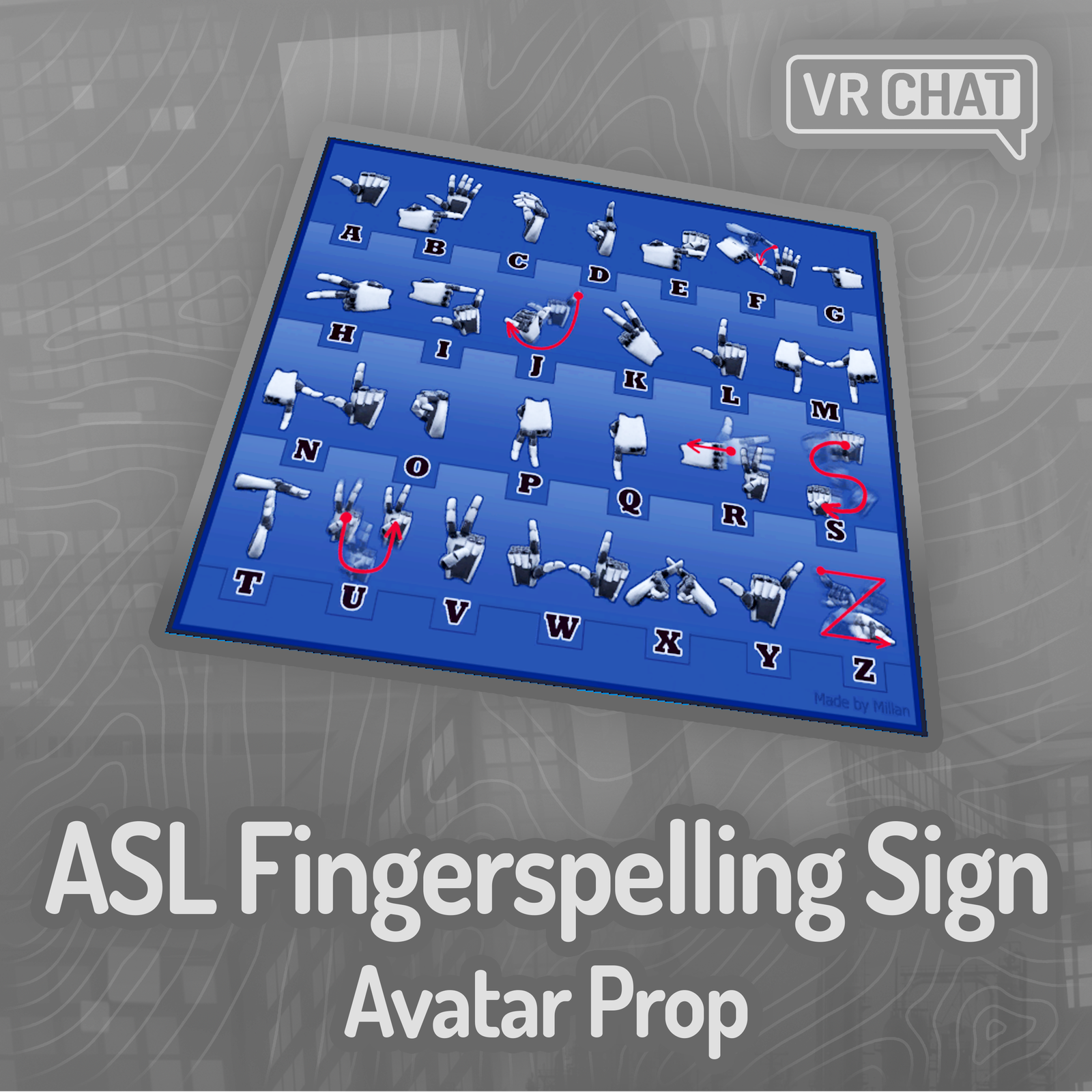 ASL Fingerspelling Sign Avatar Prop
