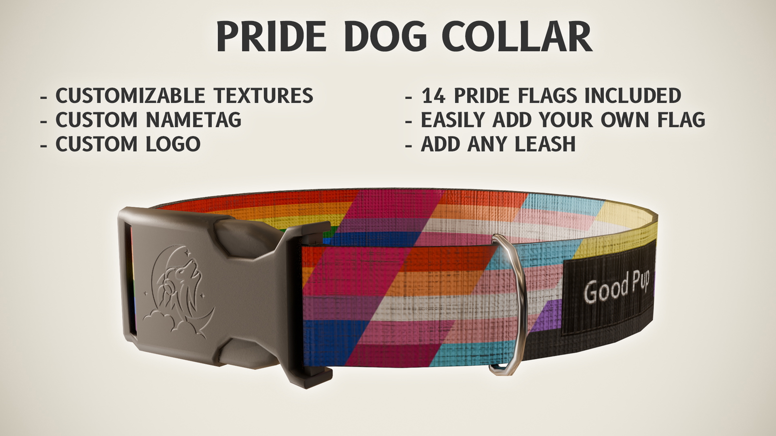 Pride Dog Collar for VRChat (14 Texture Variants)