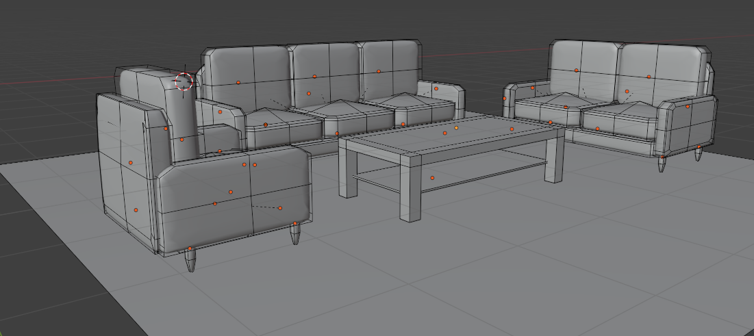 [Vrchat Asset] Leather Living Room Set