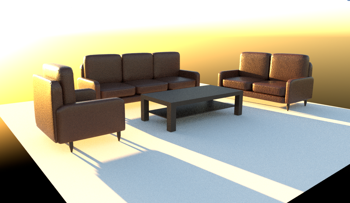 [Vrchat Asset] Leather Living Room Set