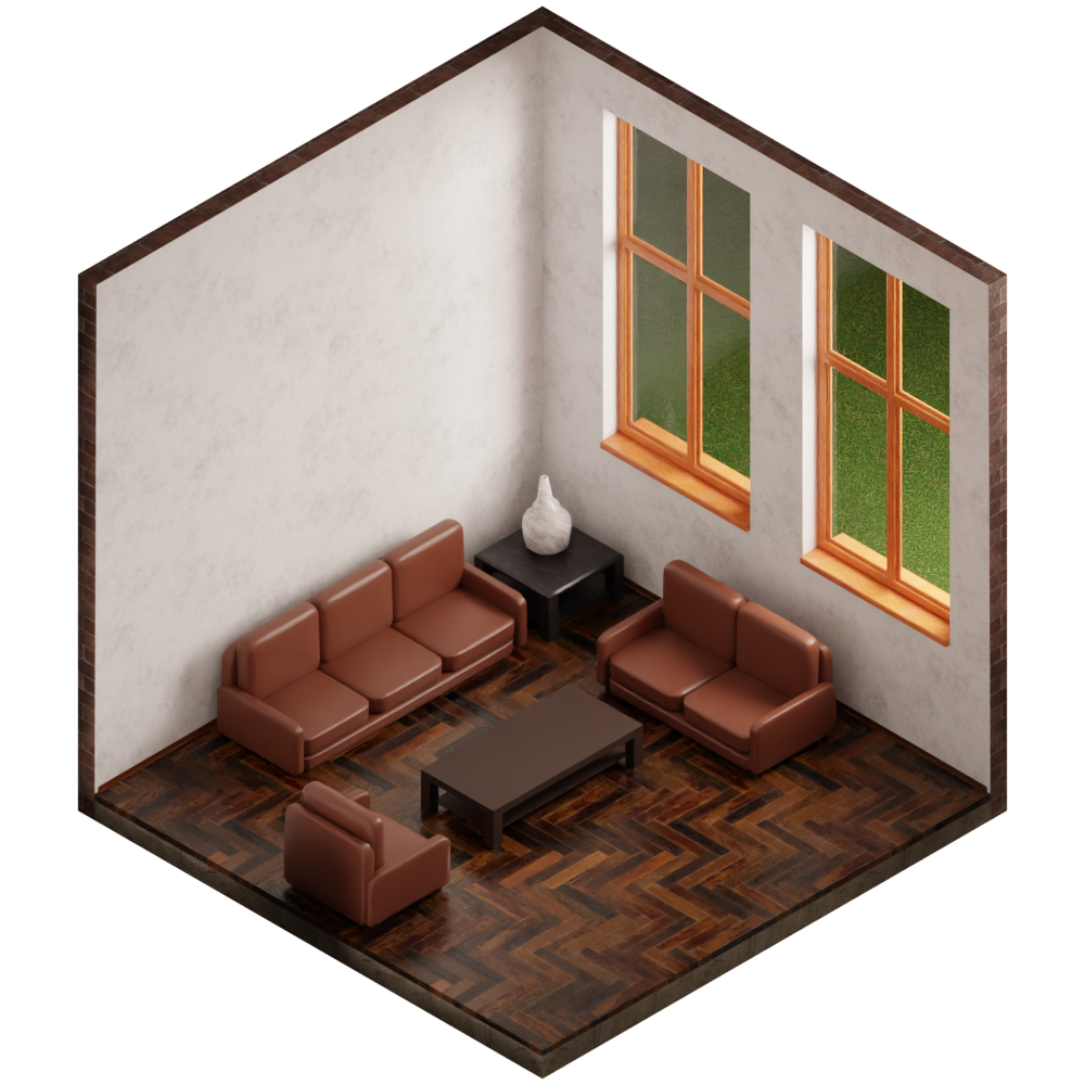 [Vrchat Asset] Leather Living Room Set