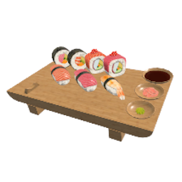 Edible sushi with fun mechanics (Avatar&World)