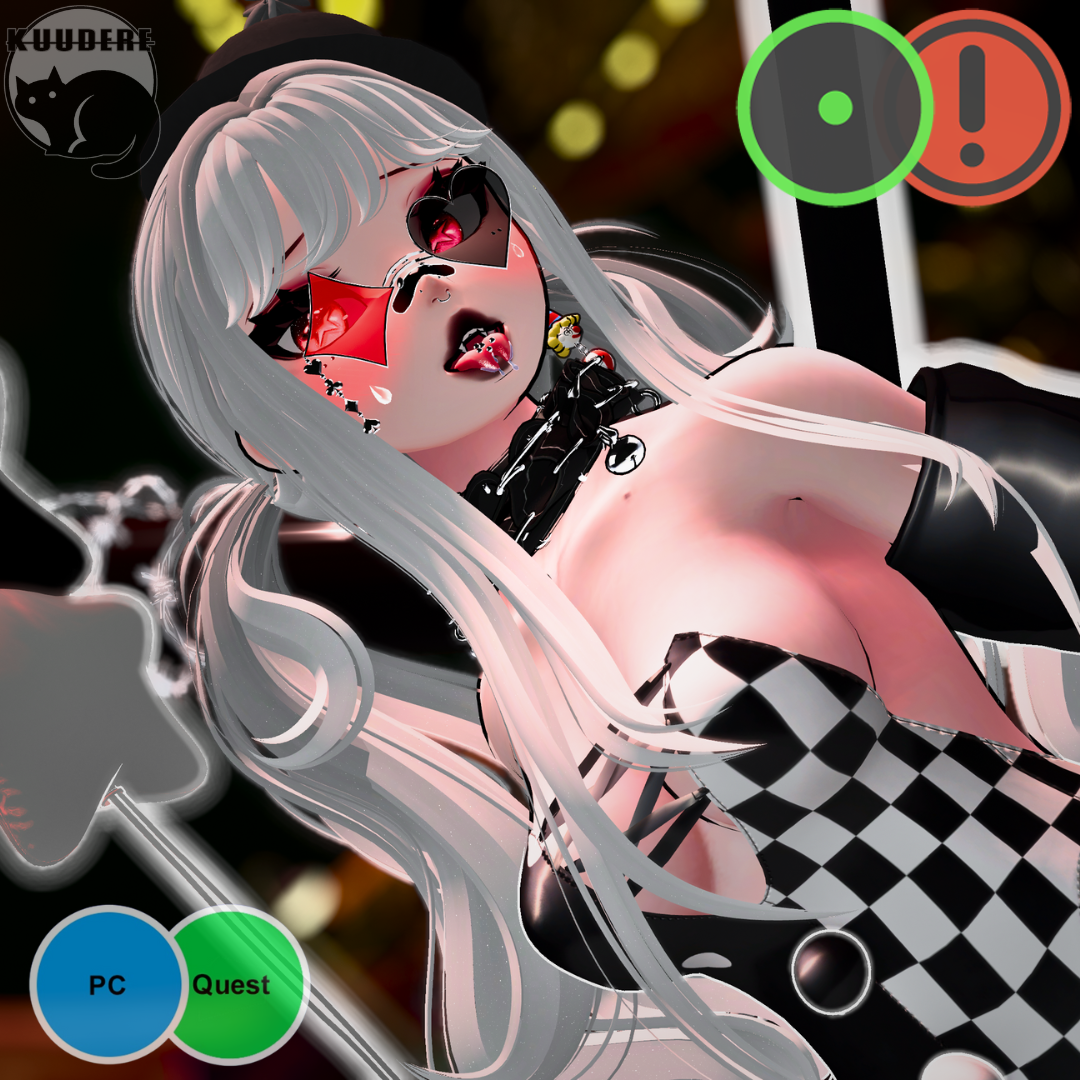 Charlie, Sweet Psycho Clown Girl Avatar [OPTIMIZED][PC/QUEST][SPS][3.0][VRCHAT AVATAR] 