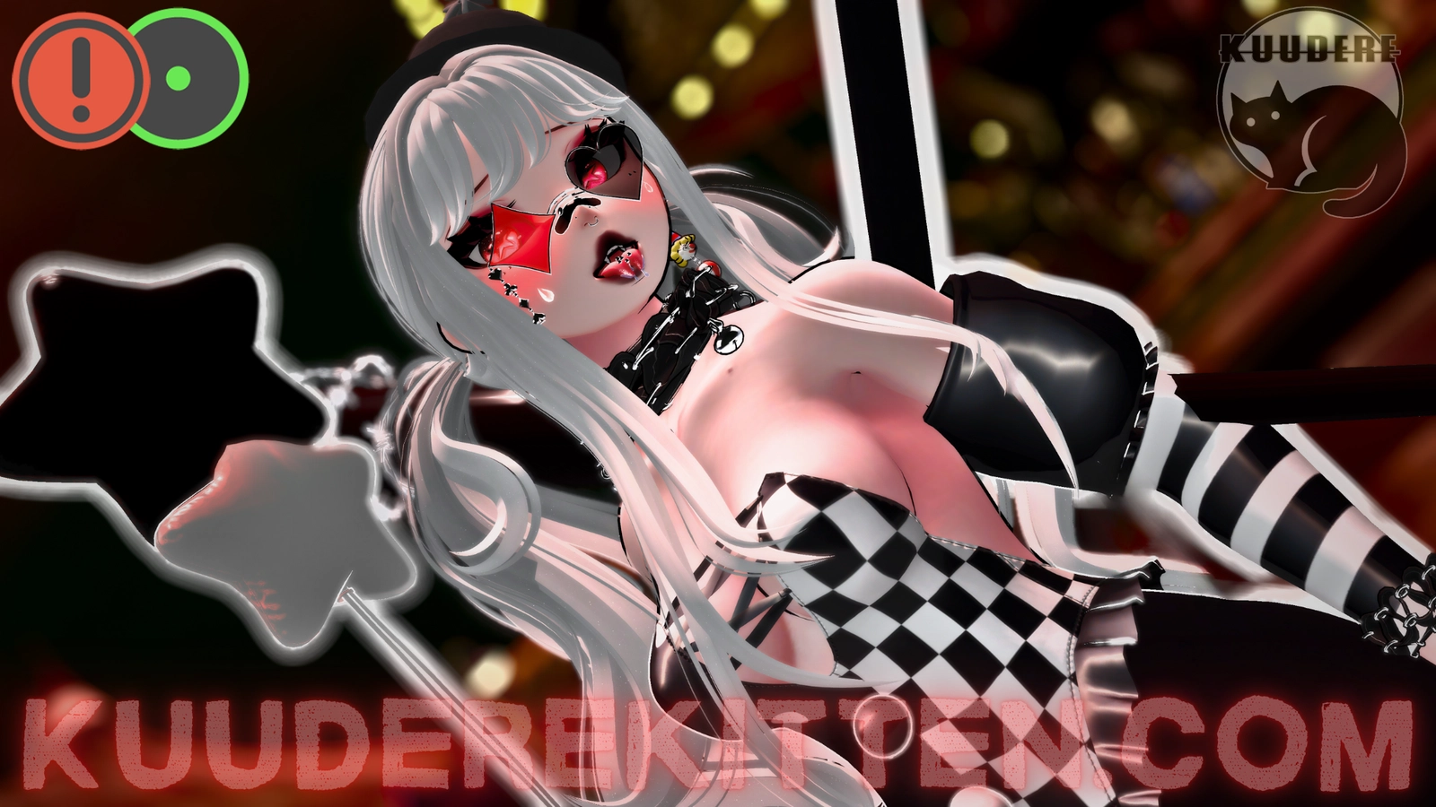 Charlie, Sweet Psycho Clown Girl Avatar [OPTIMIZED][PC/QUEST][SPS][3.0][VRCHAT AVATAR] 