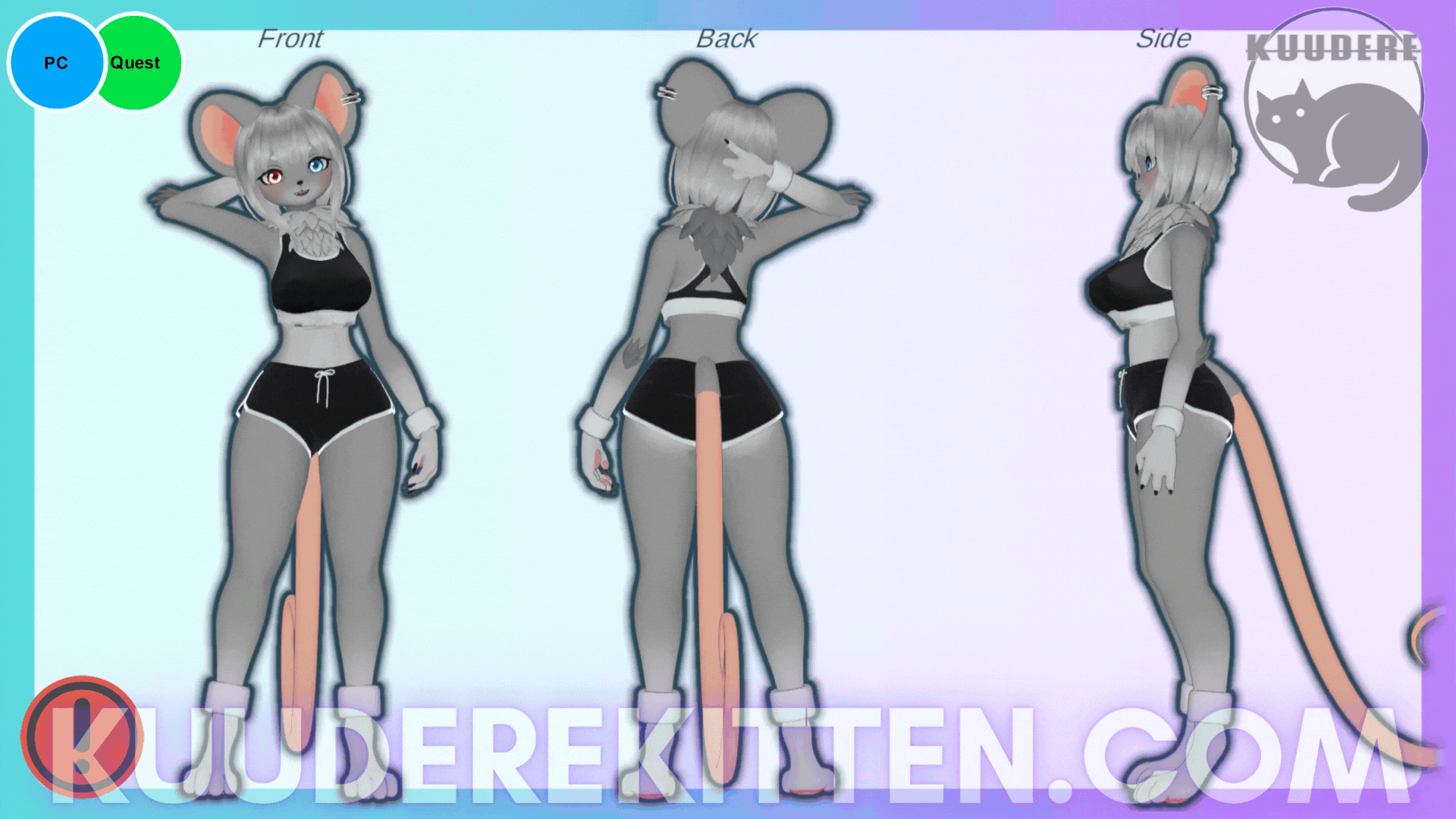 Tina, Furry Mouse Girl Avatar [+ OPTIMIZED][SFW][PC/QUEST][VRCHAT AVATAR] 