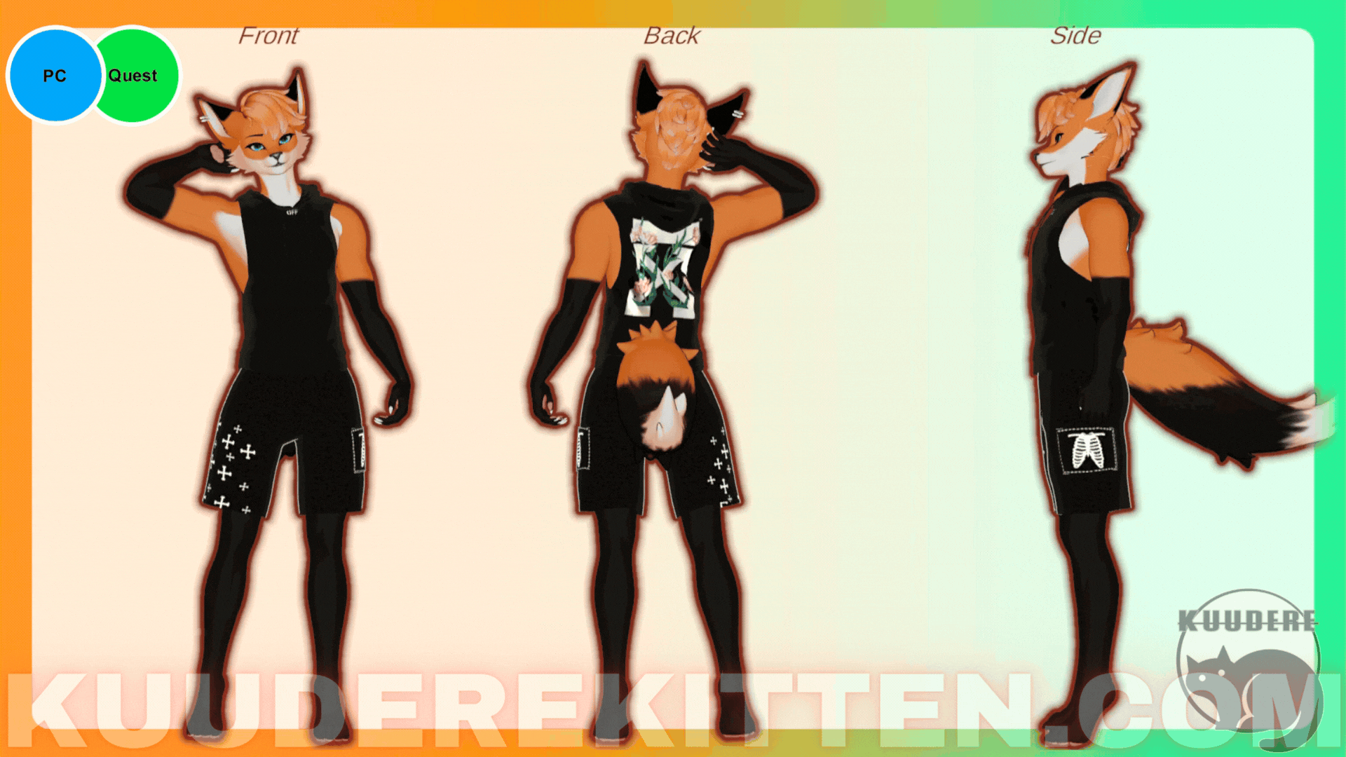Sky, Male Furry Fox Avatar [SPS][PC/QUEST][VRCHAT AVATAR]
