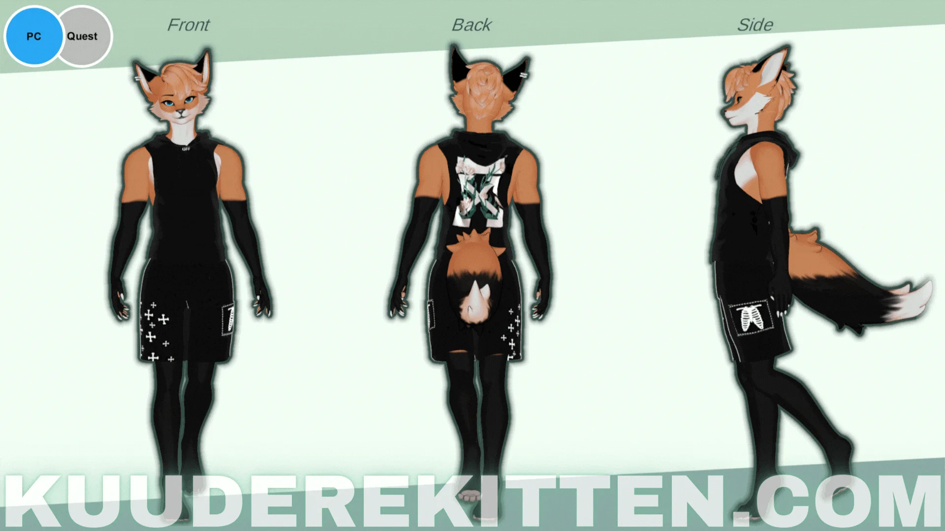 Sky, Male Furry Fox Avatar [SPS][PC/QUEST][VRCHAT AVATAR]