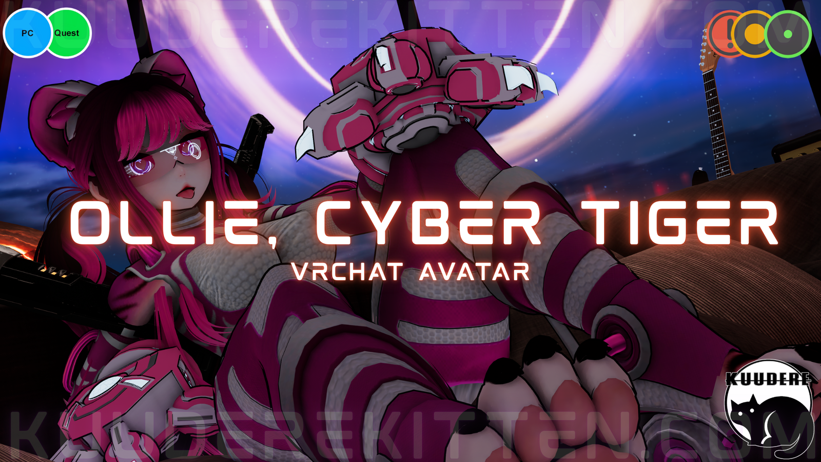 Ollie, Cyber Tiger Girl Avatar [+OPTIMIZED][SPS] [PC/QUEST][VRCHAT AVATAR]