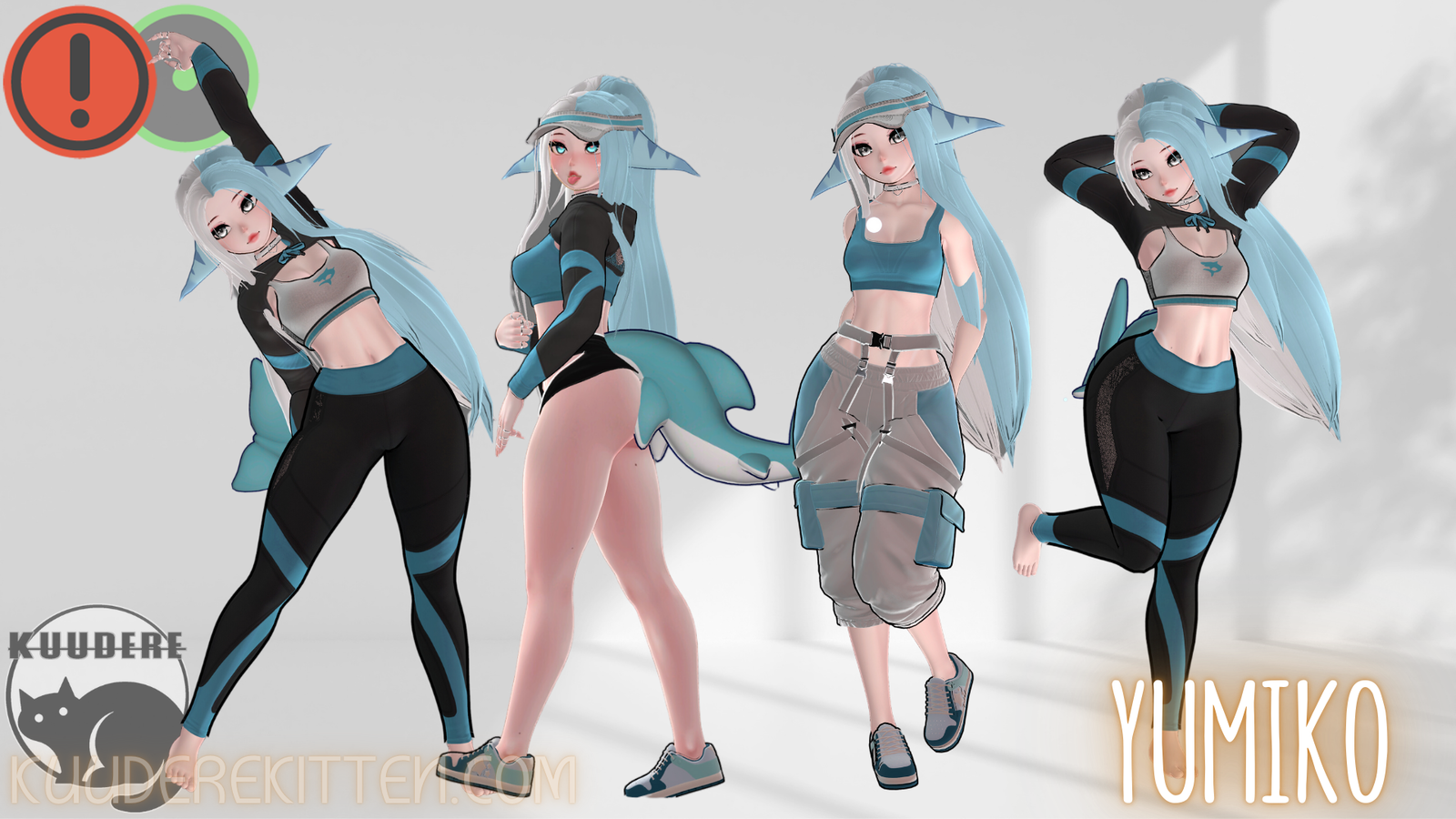 Yumiko Shark Girl Avatar [PC ONLY][+OPTIMIZED][SPS][VRCHAT AVATAR]
