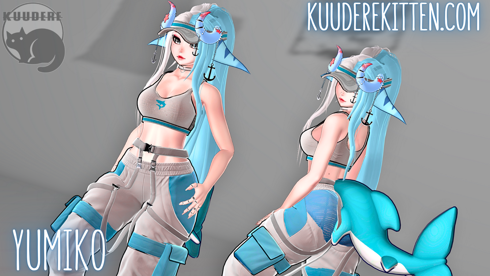 Yumiko Shark Girl Avatar [PC ONLY][+OPTIMIZED][SPS][VRCHAT AVATAR]