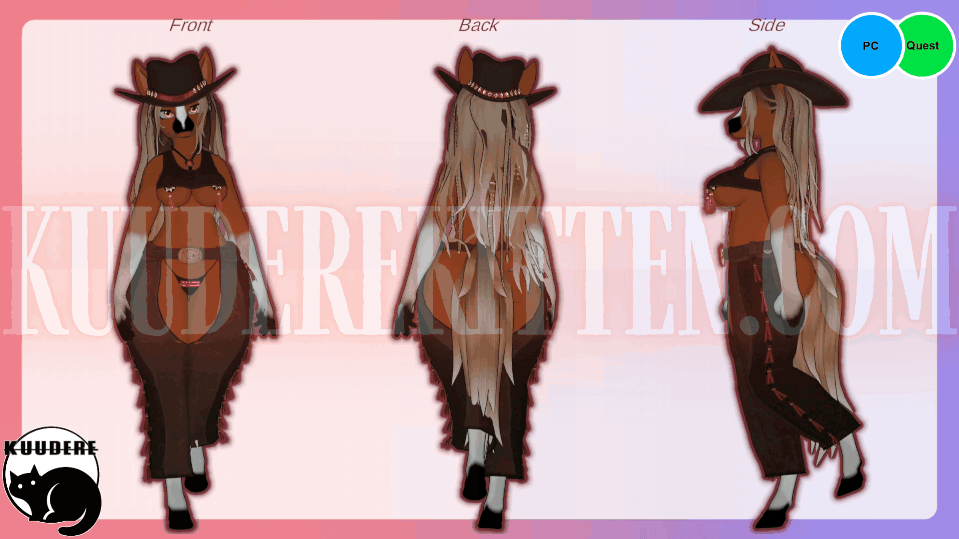 Becky, Western Furry Horse Girl  [PC/QUEST][VRCHAT AVATAR]