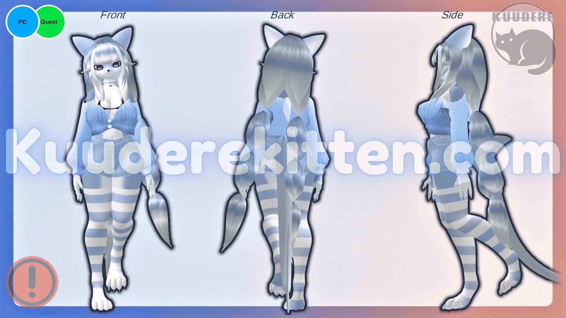 Aqua, Furry Cat Shark Girl Avatar [+ OPTIMIZED][SPS][PC/QUEST][VRCHAT AVATAR] 