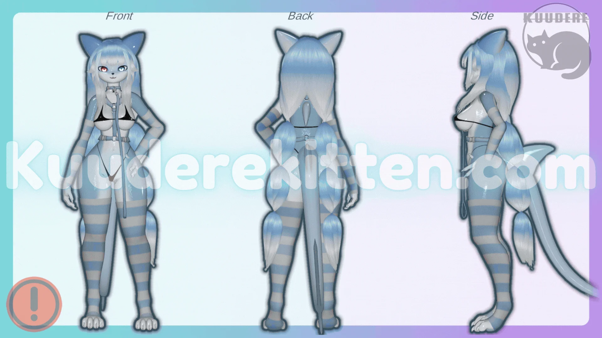 Aqua, Furry Cat Shark Girl Avatar [+ OPTIMIZED][SPS][PC/QUEST][VRCHAT AVATAR] 
