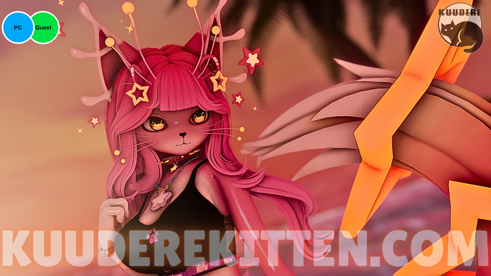 Aurora, RGB Space Cat Alien Furry Avatar [SPS][PC/QUEST][VRCHAT AVATAR]