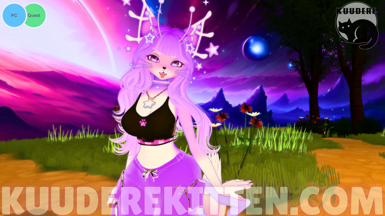 Aurora, RGB Space Cat Alien Furry Avatar [SPS][PC/QUEST][VRCHAT AVATAR]