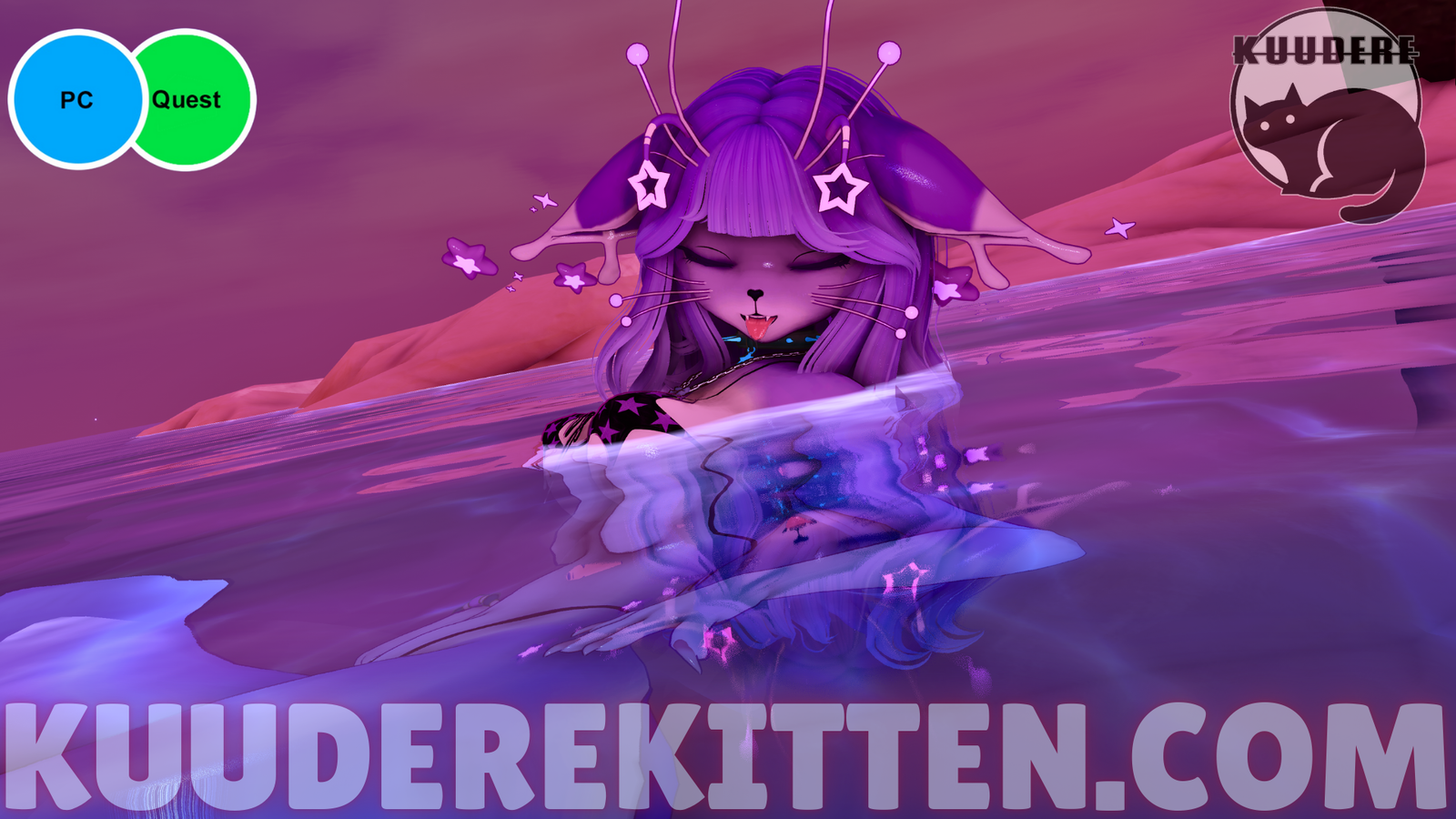 Aurora, RGB Space Cat Alien Furry Avatar [SPS][PC/QUEST][VRCHAT AVATAR]