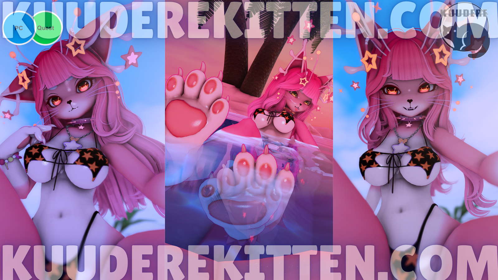 Aurora, RGB Space Cat Alien Furry Avatar [SPS][PC/QUEST][VRCHAT AVATAR]