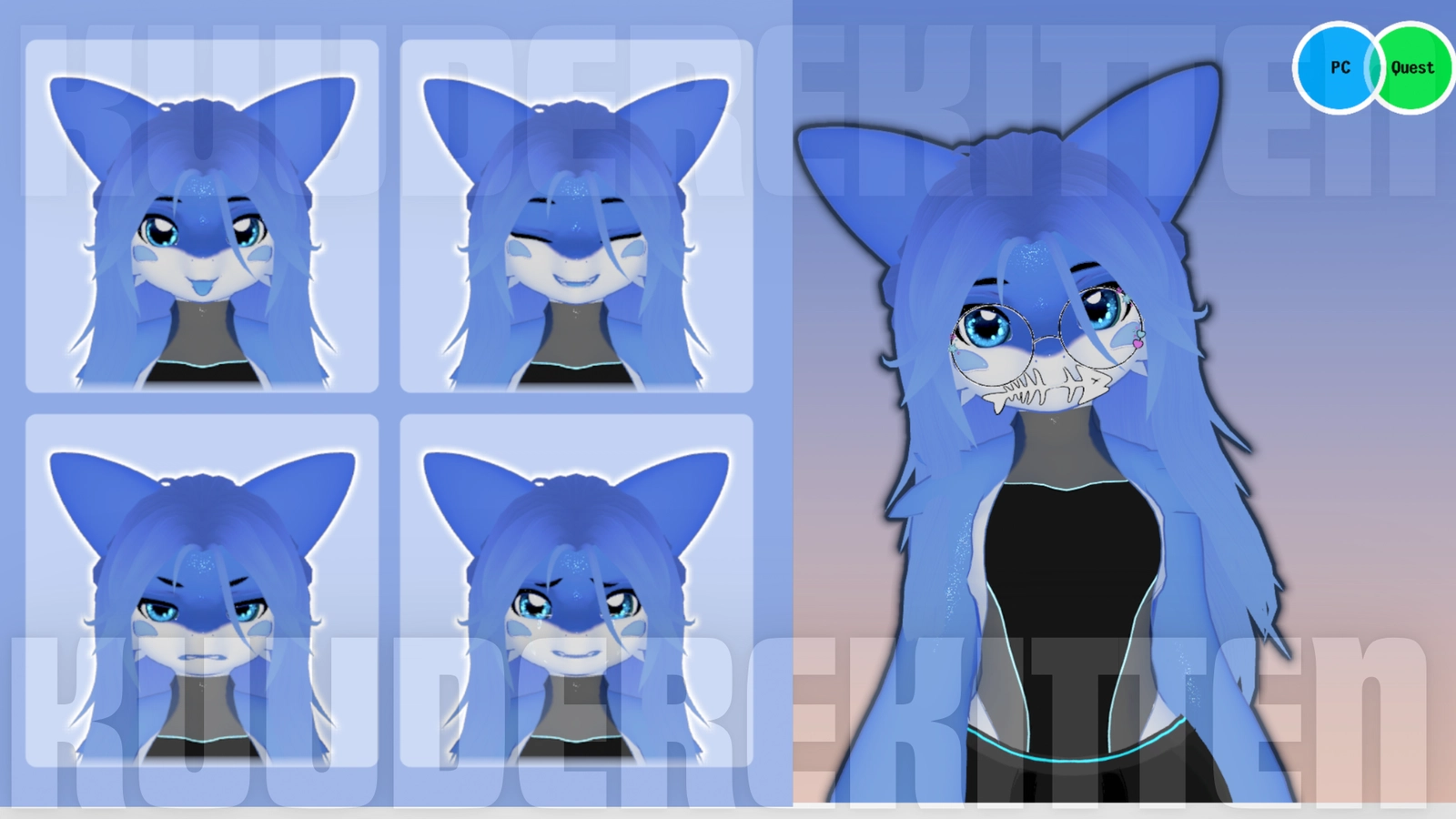  Ocean, Chibi Furry Shark/Dolphin Girl Avatar [SFW][PC/QUEST][VRCHAT AVATAR